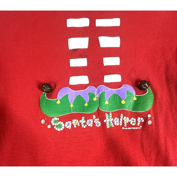 Vintage Santa's Helper Elf Tee Toddler M T Shirt Jingle Bells 100% Cotton READ - Picture 2 of 12